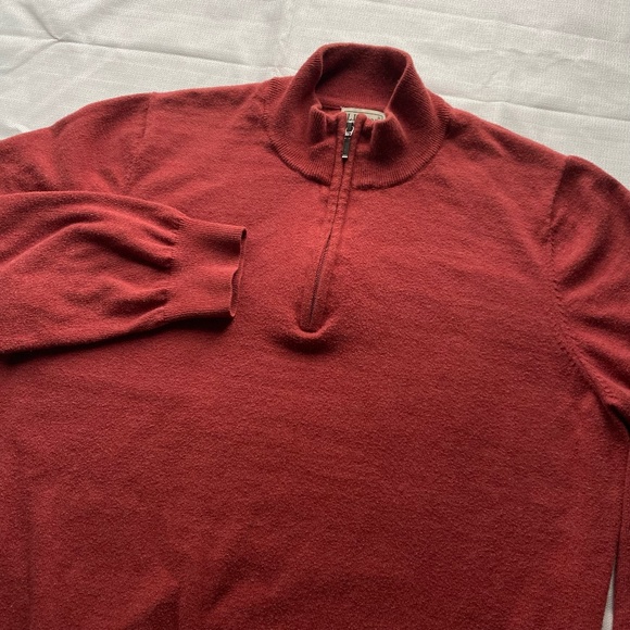 L.L. Bean 1/4‎ Zip Pullover Cashmere Blend Sweater - Picture 1 of 8